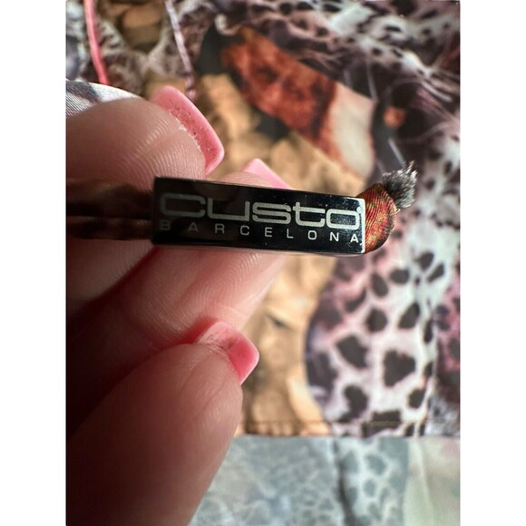 Rare Custo Barcelona Size Medium Multicolor Wearable Art Leopard Swan #Q3-4 - Picture 7 of 15